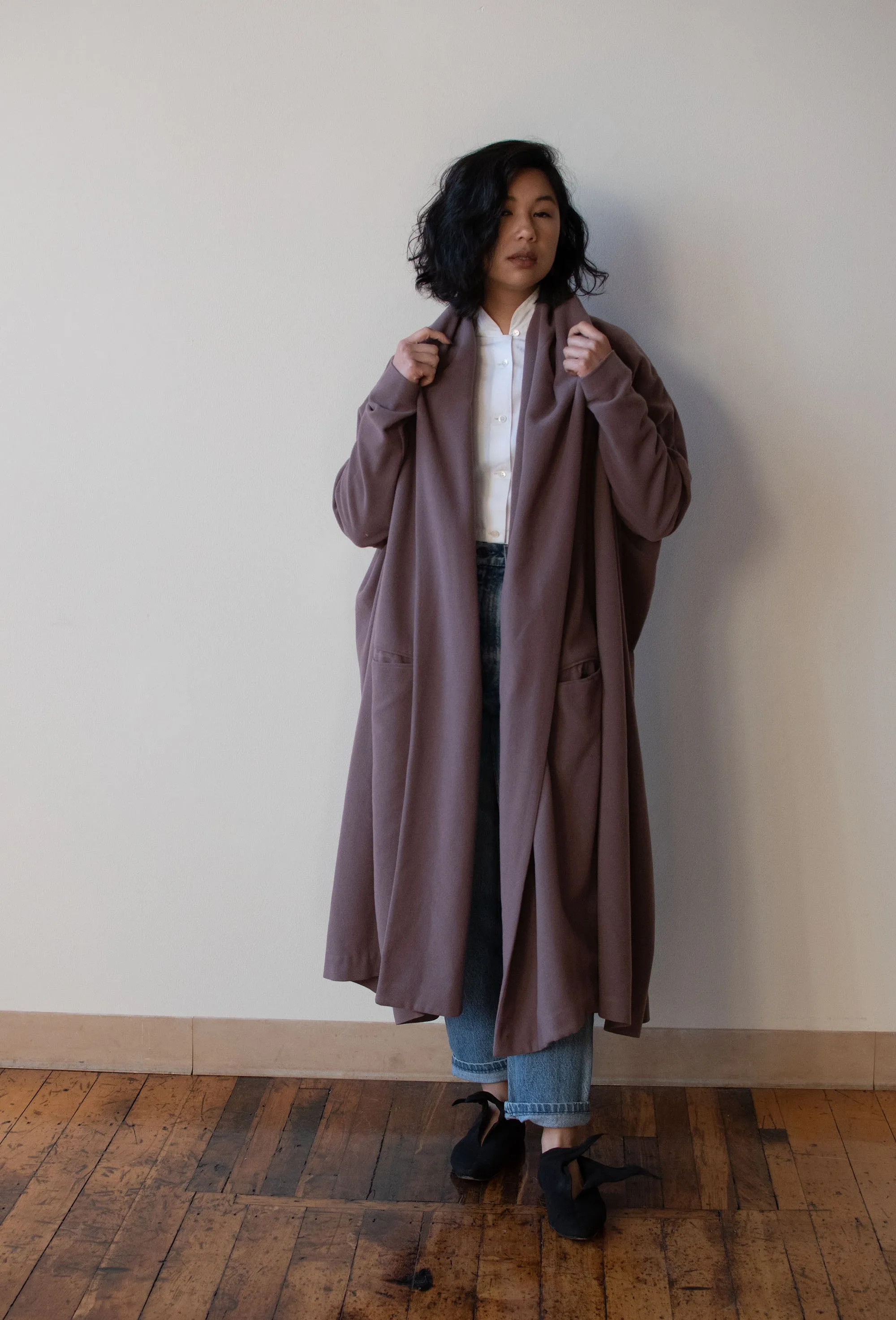 1980s Mauve Wool Coat | Romeo Gigli