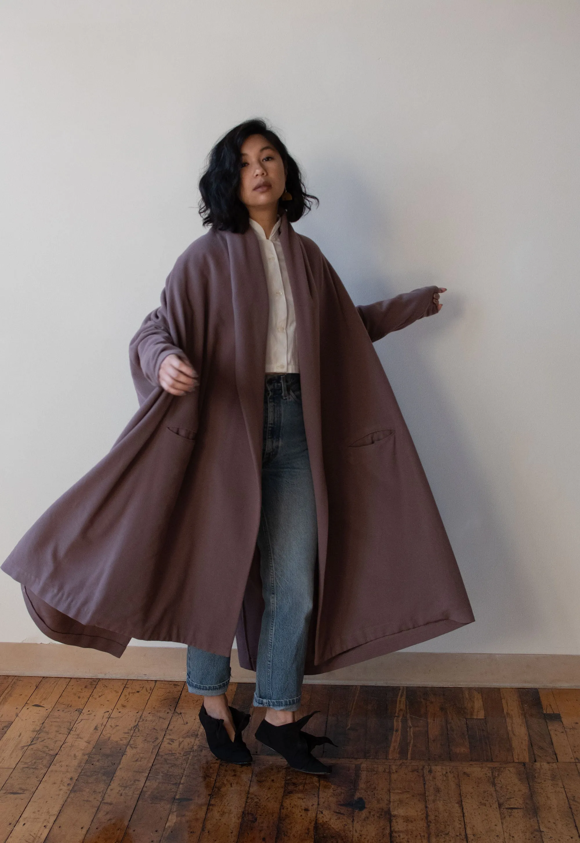 1980s Mauve Wool Coat | Romeo Gigli