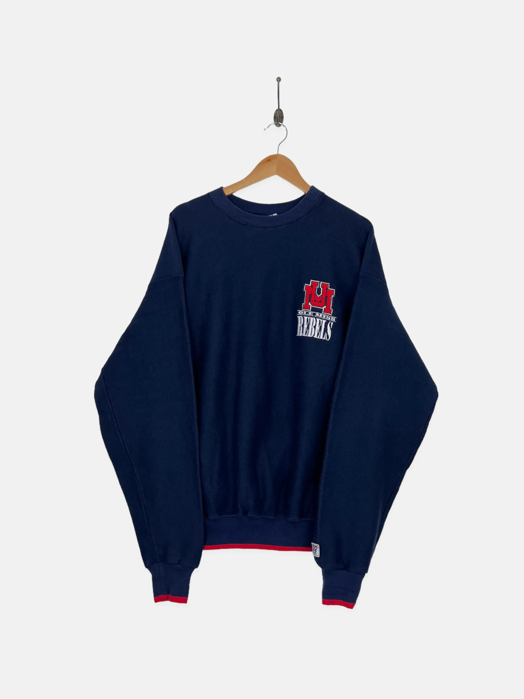 90's Ole Miss Rebels USA Made Embroidered Vintage Sweatshirt XL