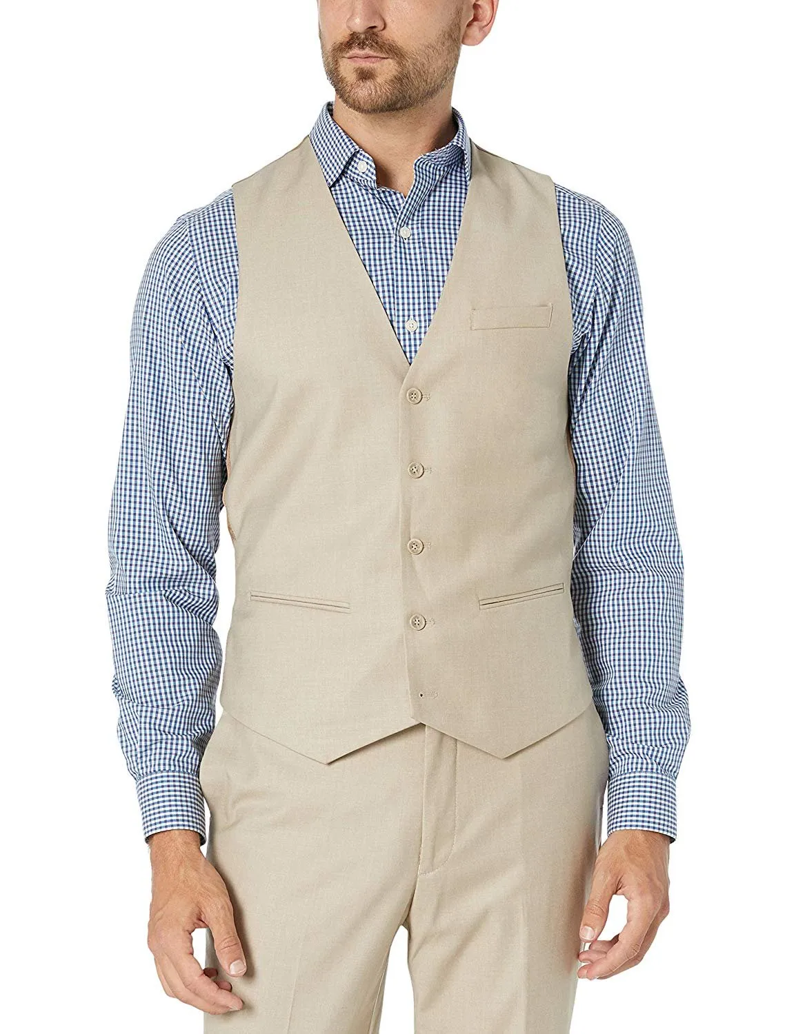 Adam Baker Men's Classic Fit 3-Piece (Jacket, Vets, Trousers) Vested Suit Set - Many Sizes & Colors Available