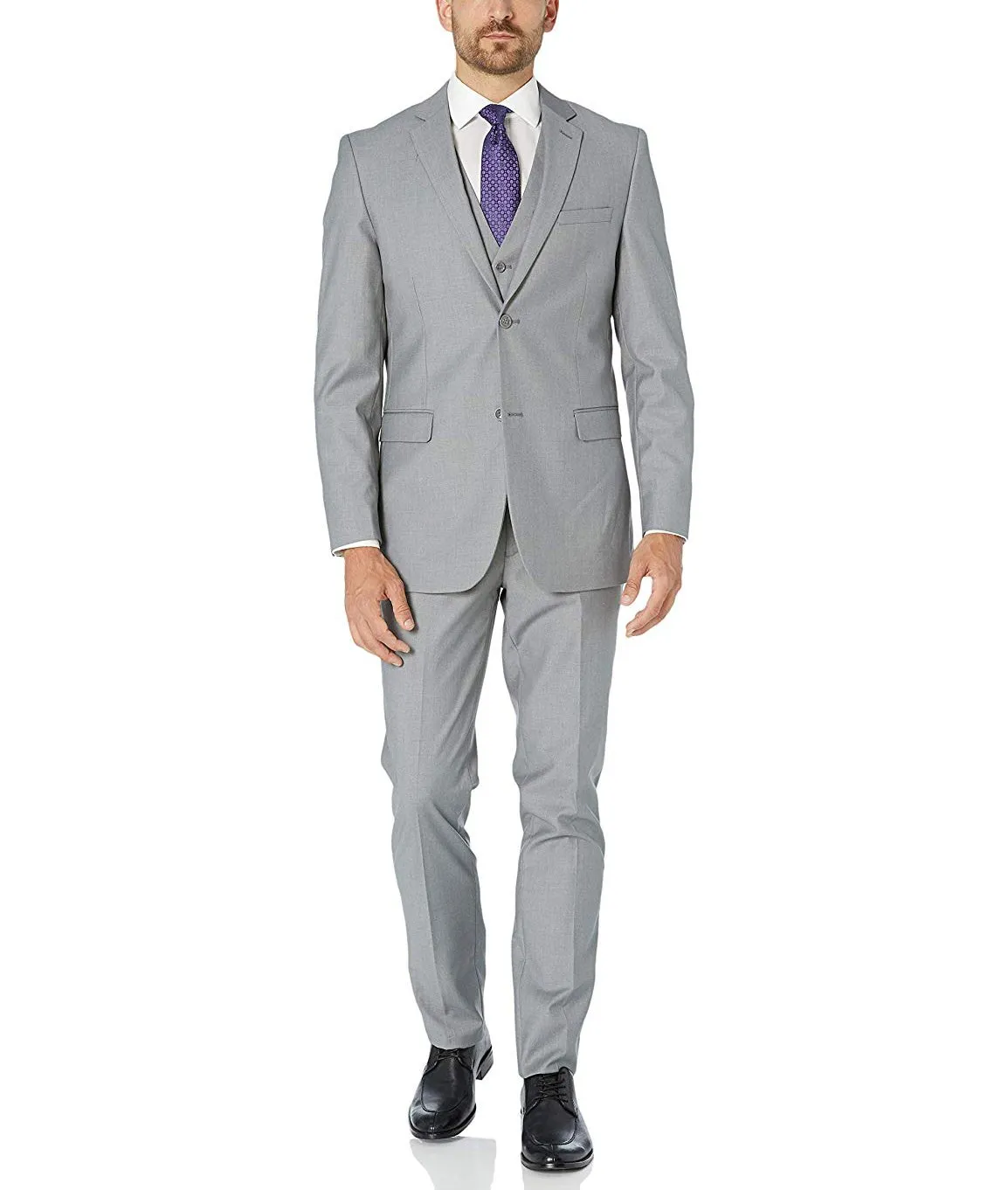 Adam Baker Men's Classic Fit 3-Piece (Jacket, Vets, Trousers) Vested Suit Set - Many Sizes & Colors Available