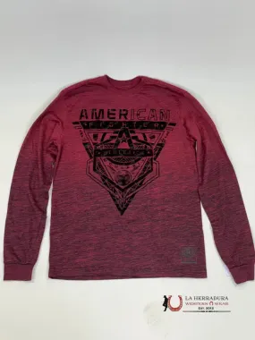 AMERICAN FIGHTER CRESTLINE BURGUNDY LONG-SLEEVE