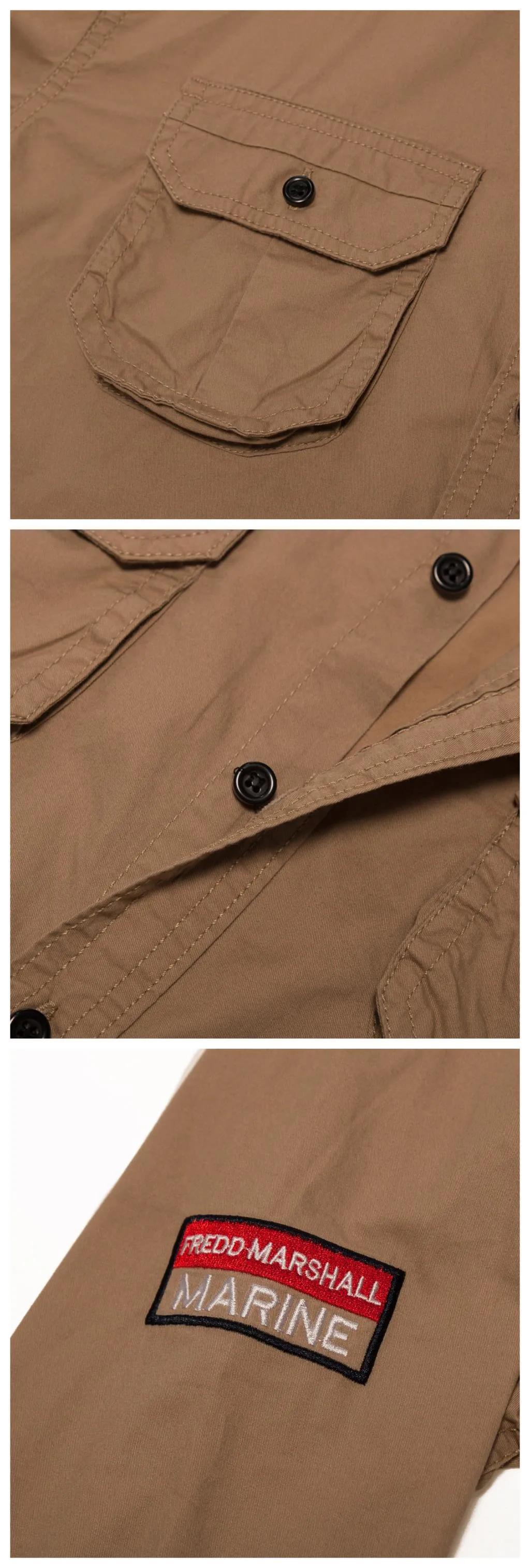 Angelo Ricci™ Cotton Military Long Sleeve Shirt