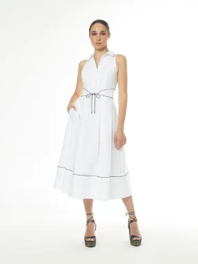 Arggido White Dress with black trim 47562