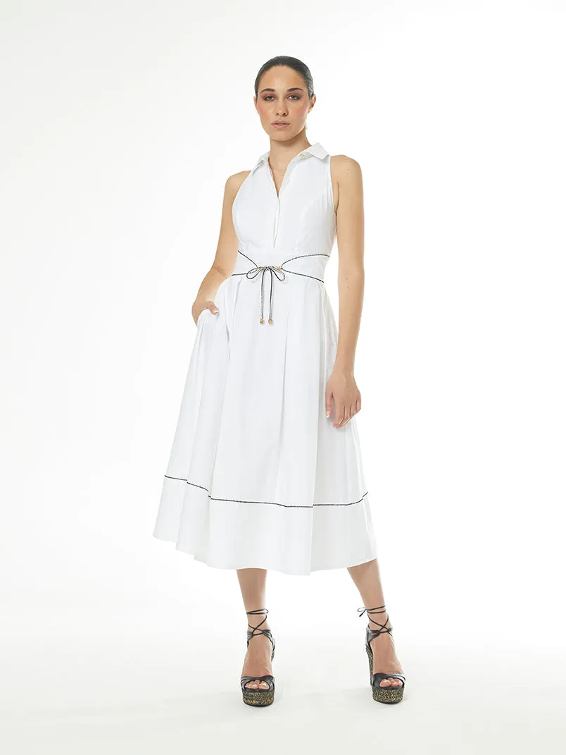 Arggido White Dress with black trim 47562