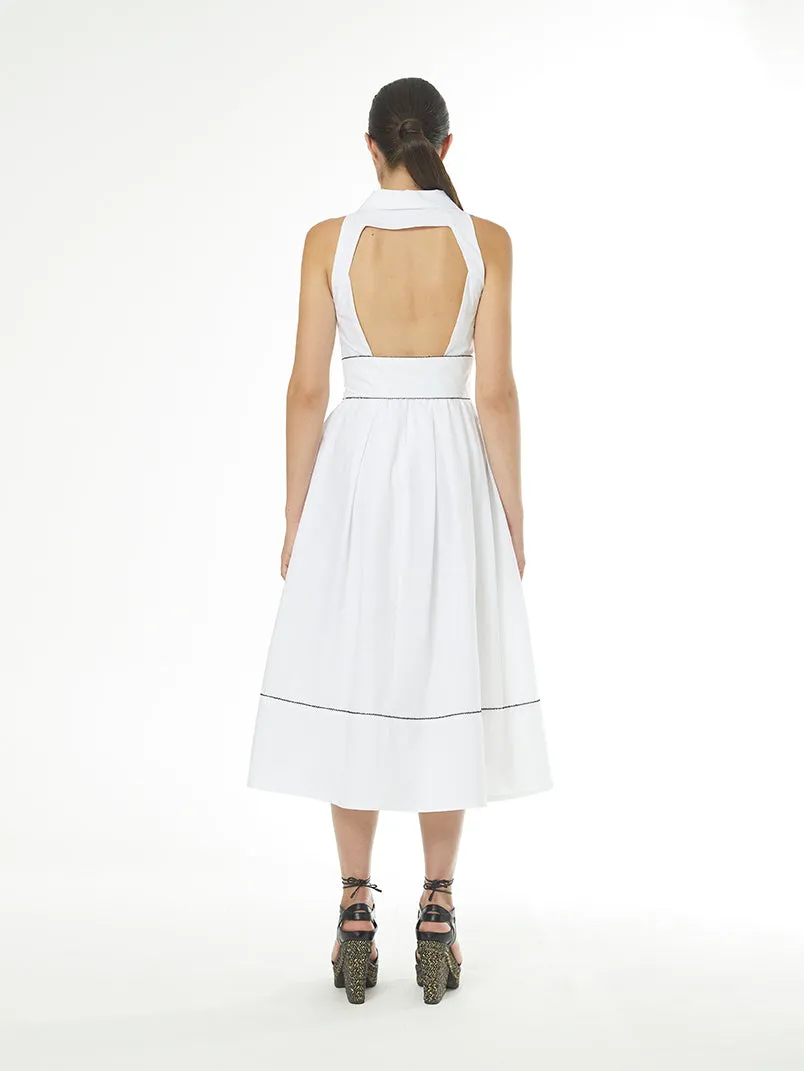 Arggido White Dress with black trim 47562