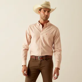 Ariat Men's Light Brown Wrinkle Free Fitted Long Sleeve Button Western Shirt 10054660