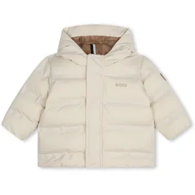 Baby Boys Cream Puffer Coat
