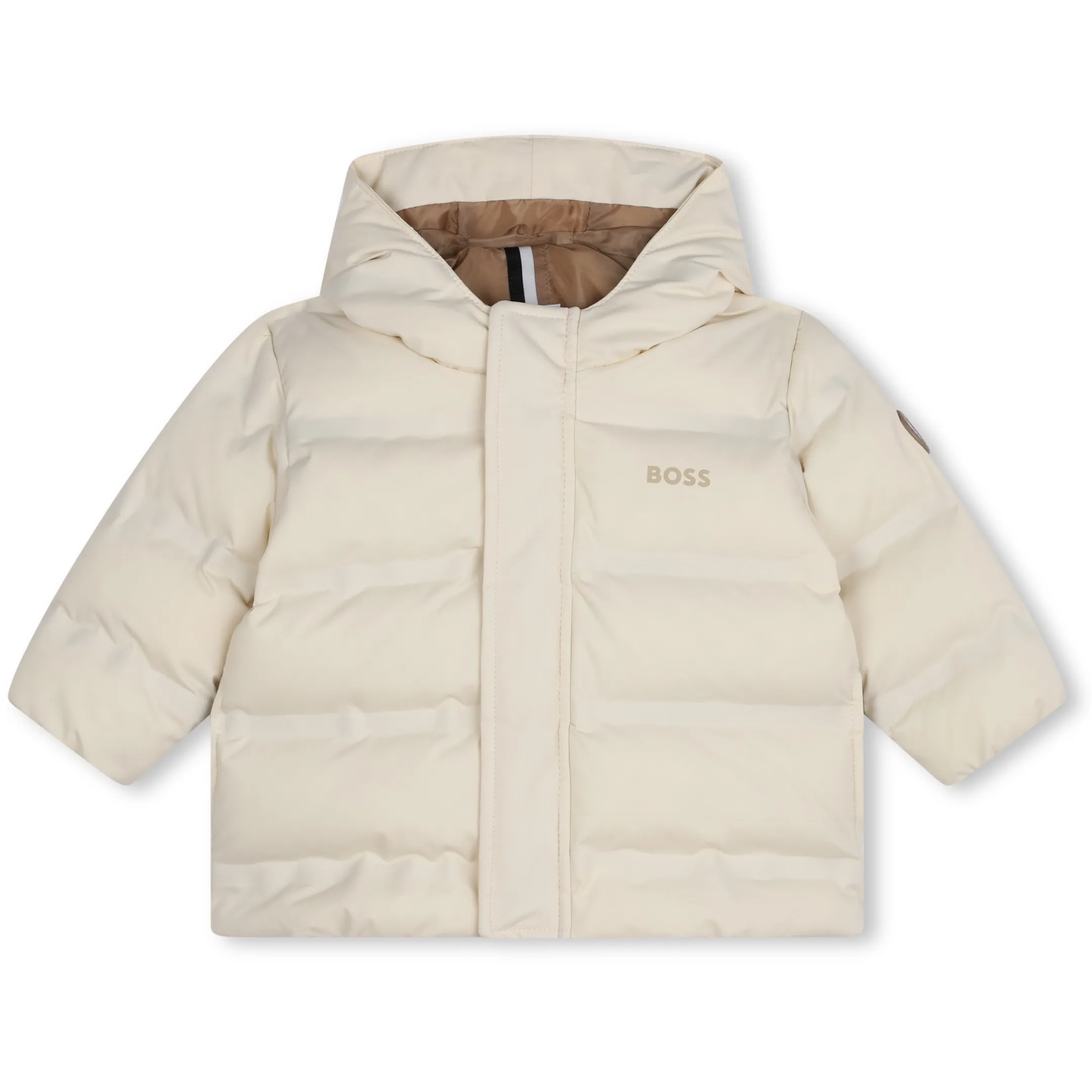 Baby Boys Cream Puffer Coat