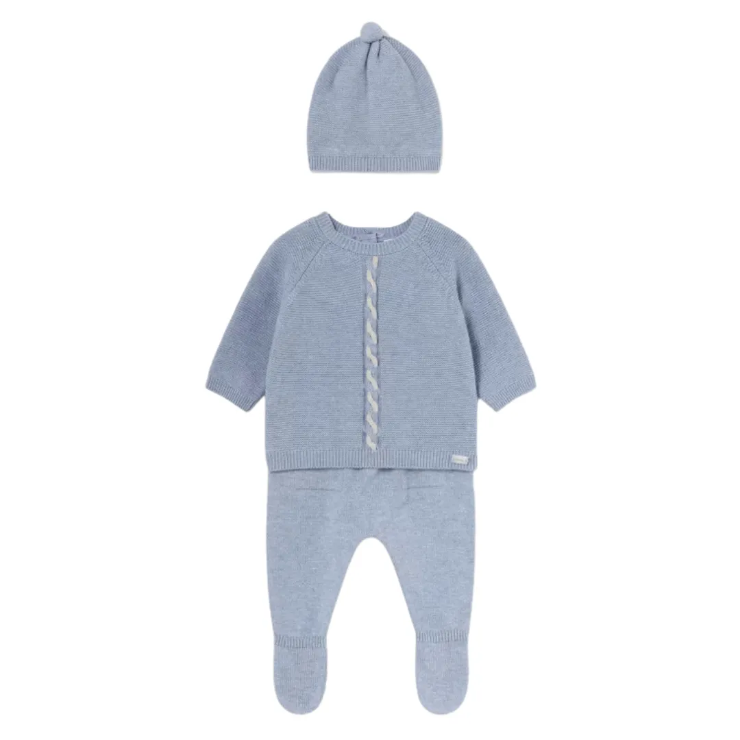 Baby Knit Set with Hat - Blue by Mayoral - FINAL SALE