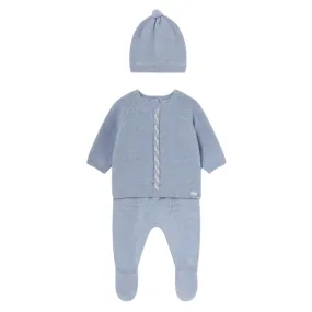 Baby Knit Set with Hat - Blue by Mayoral - FINAL SALE