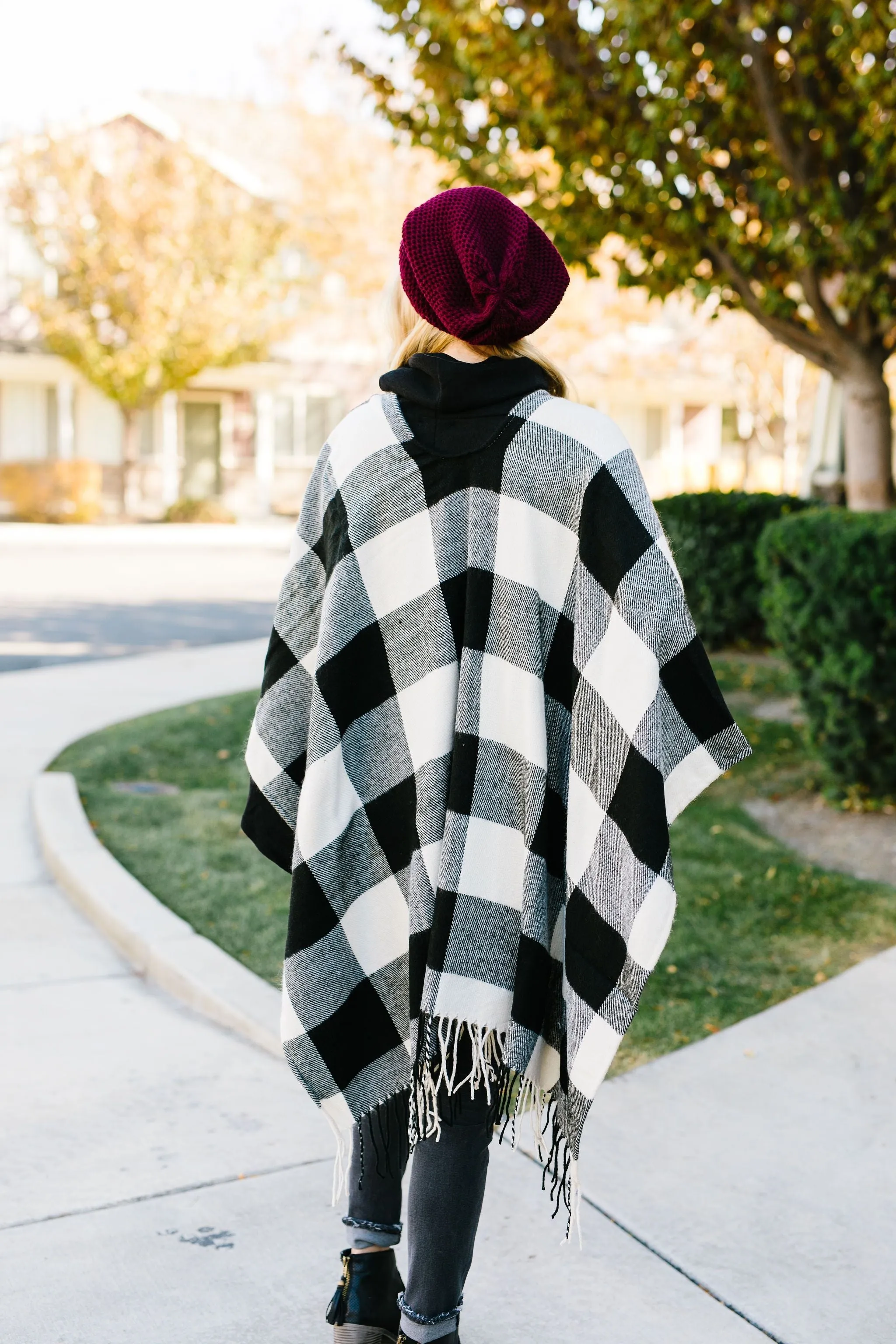 Blank Check Plaid Poncho - 11/12/2019