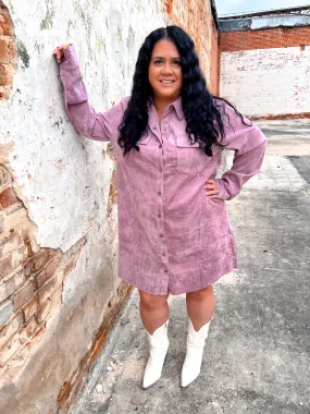 Bria Corduroy Shirt Dress