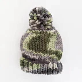 Camouflage Army Green Knit Beanie Hat by Huggalugs