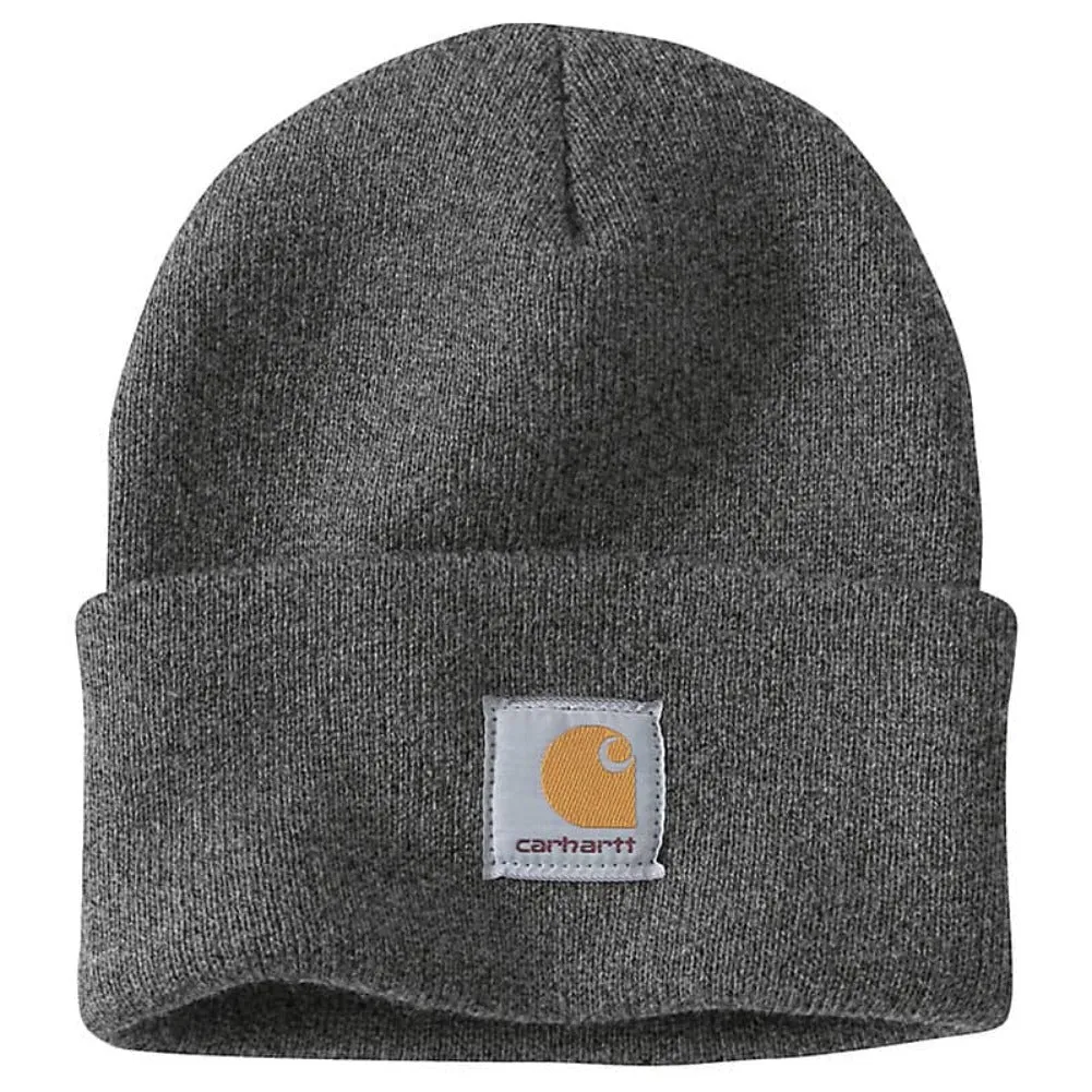Carhartt Men's Knit Cuffed Beanie Sewn Front Label Fold-up Cuff Warm Hat