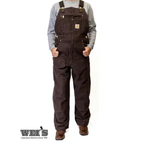 Carhartt Work Men's Bib Overalls Unlined Duck Dark Brown