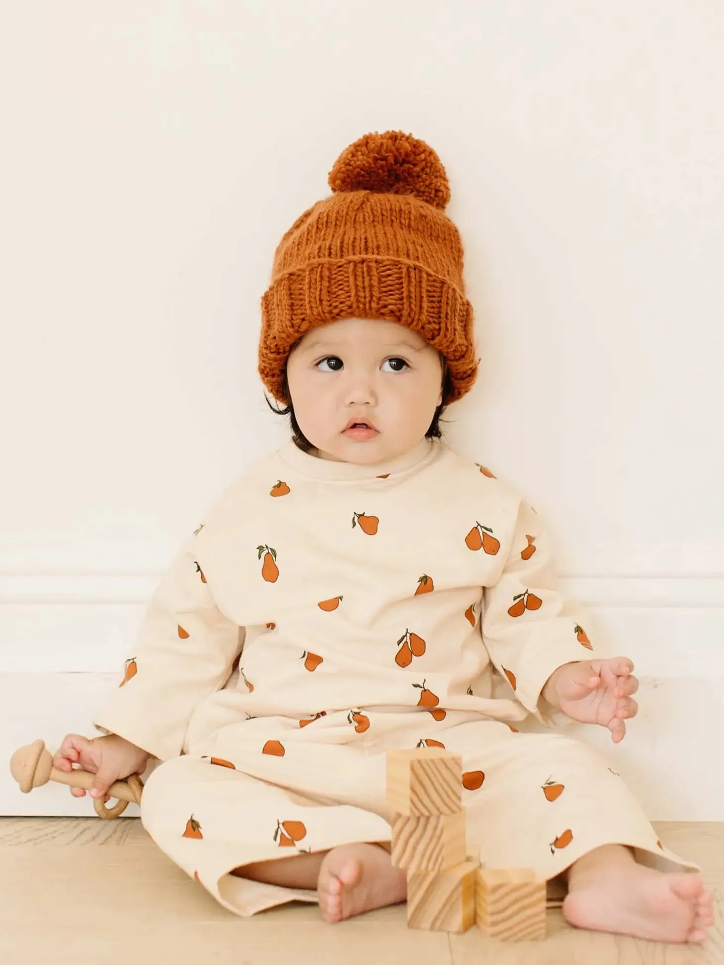 Classic Knit Pom Hat | Cinnamon