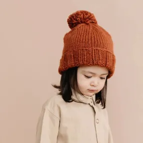 Classic Knit Pom Hat | Cinnamon
