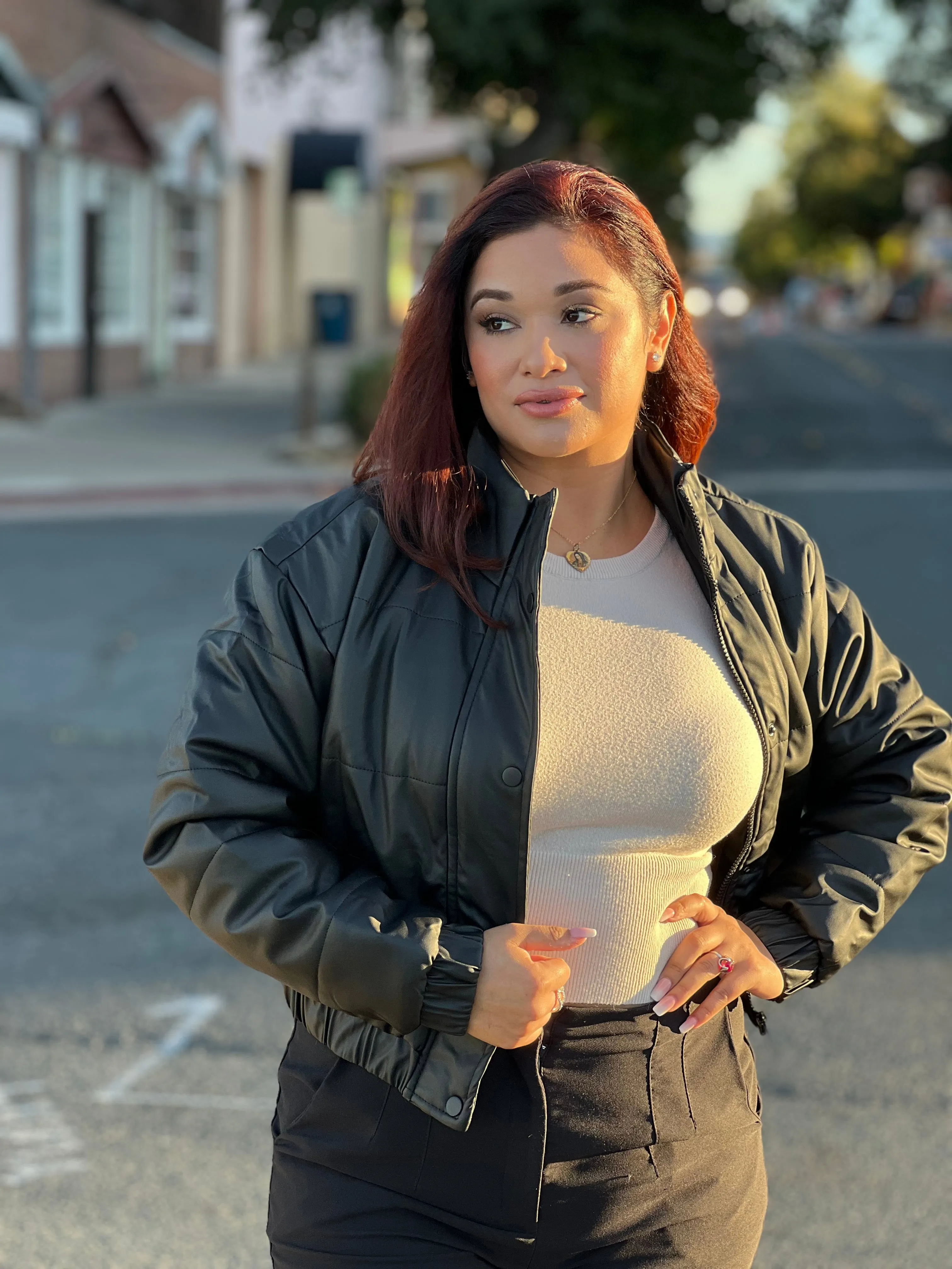 Comfy Faux Leather Puffer Jacket (2 Color Options)