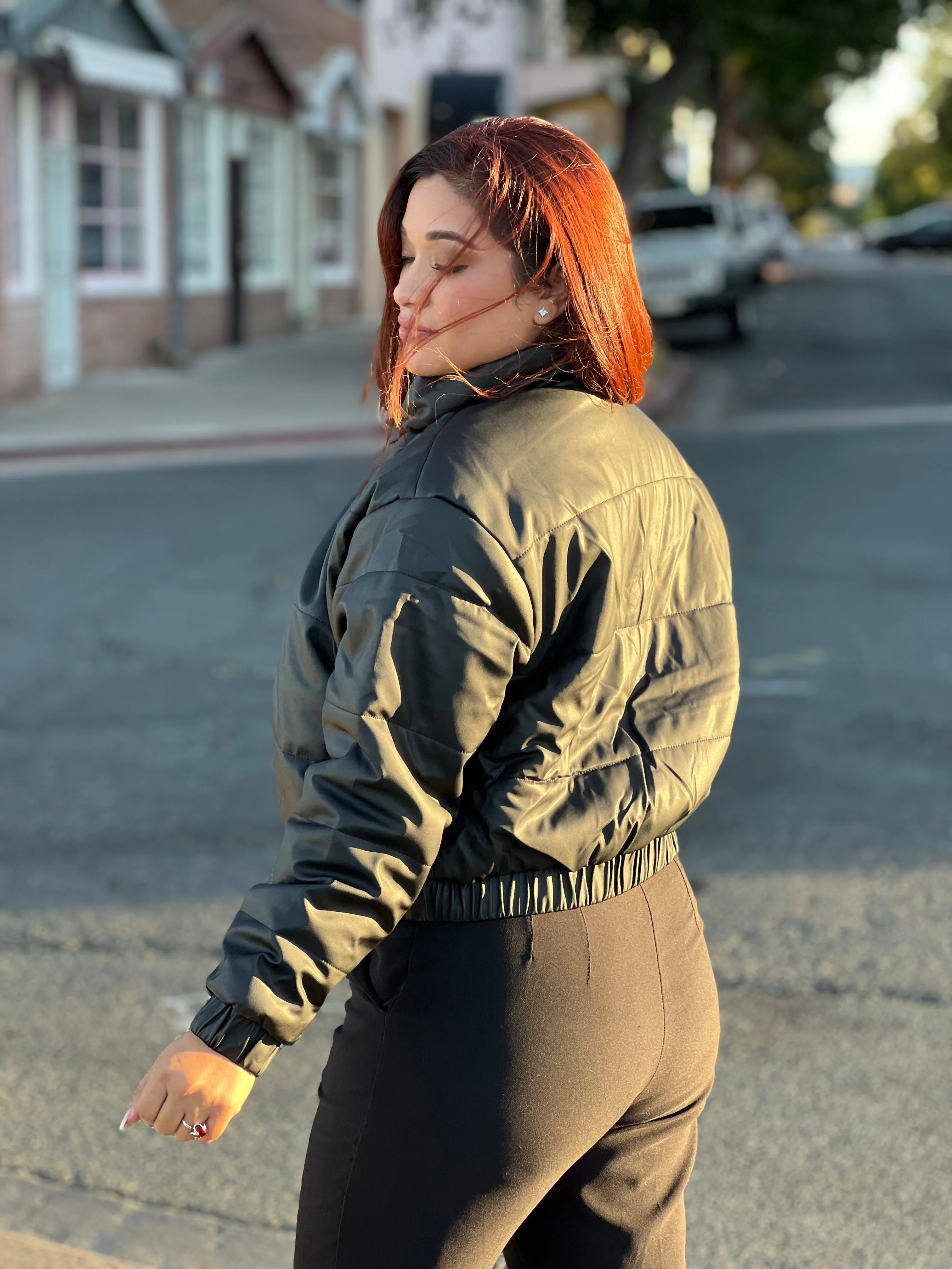 Comfy Faux Leather Puffer Jacket (2 Color Options)