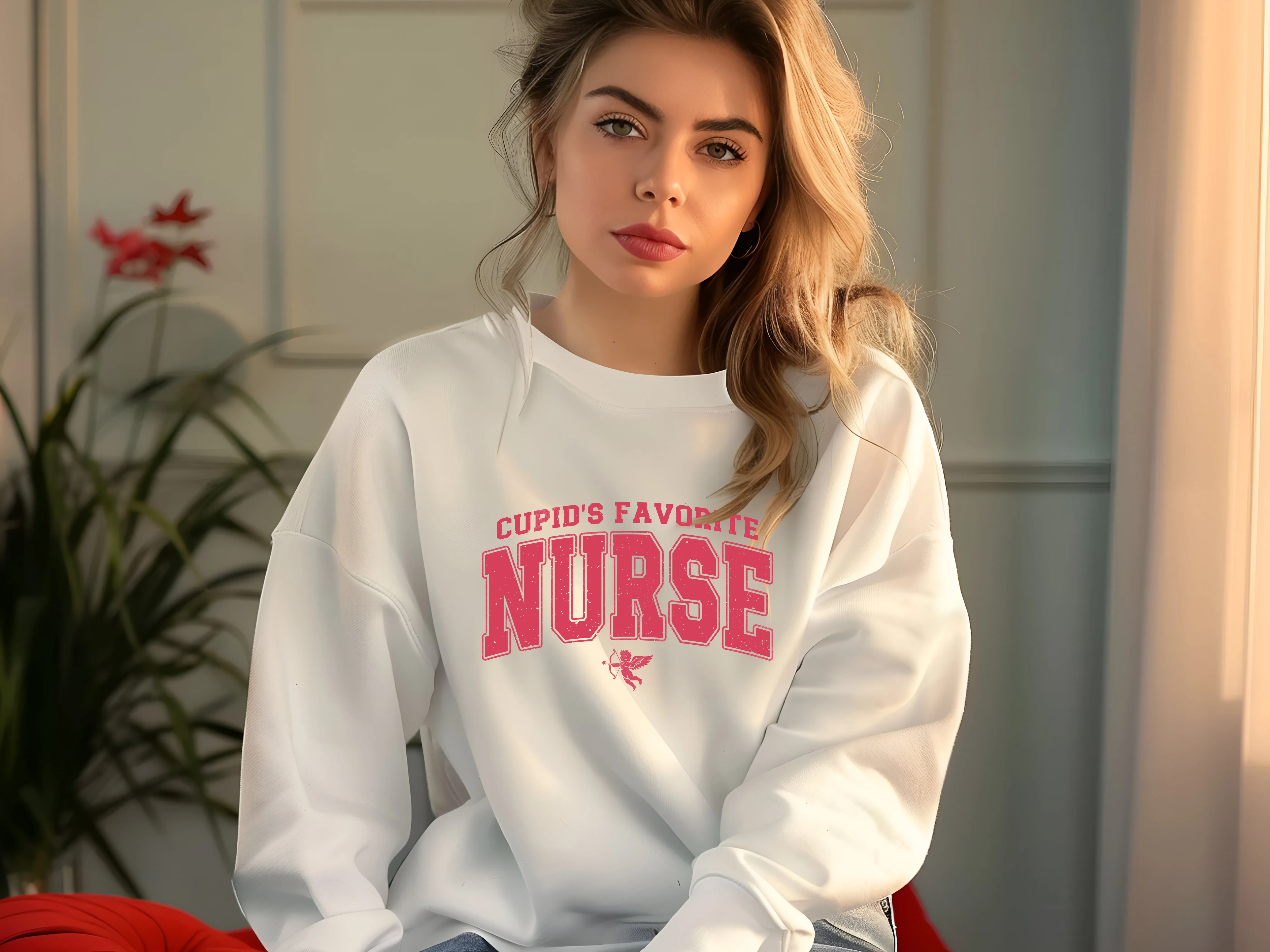 Cupid's Favorite Nurse" Unisex Sweatshirt
