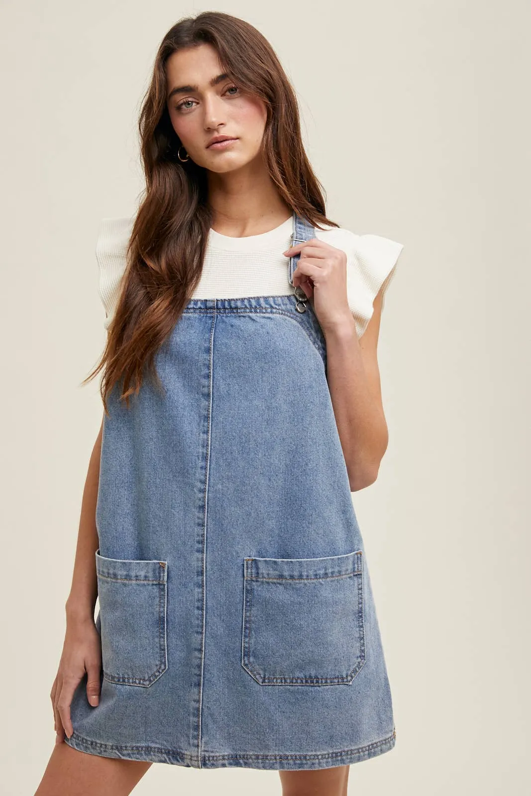 Denim Mini Overall Skirt