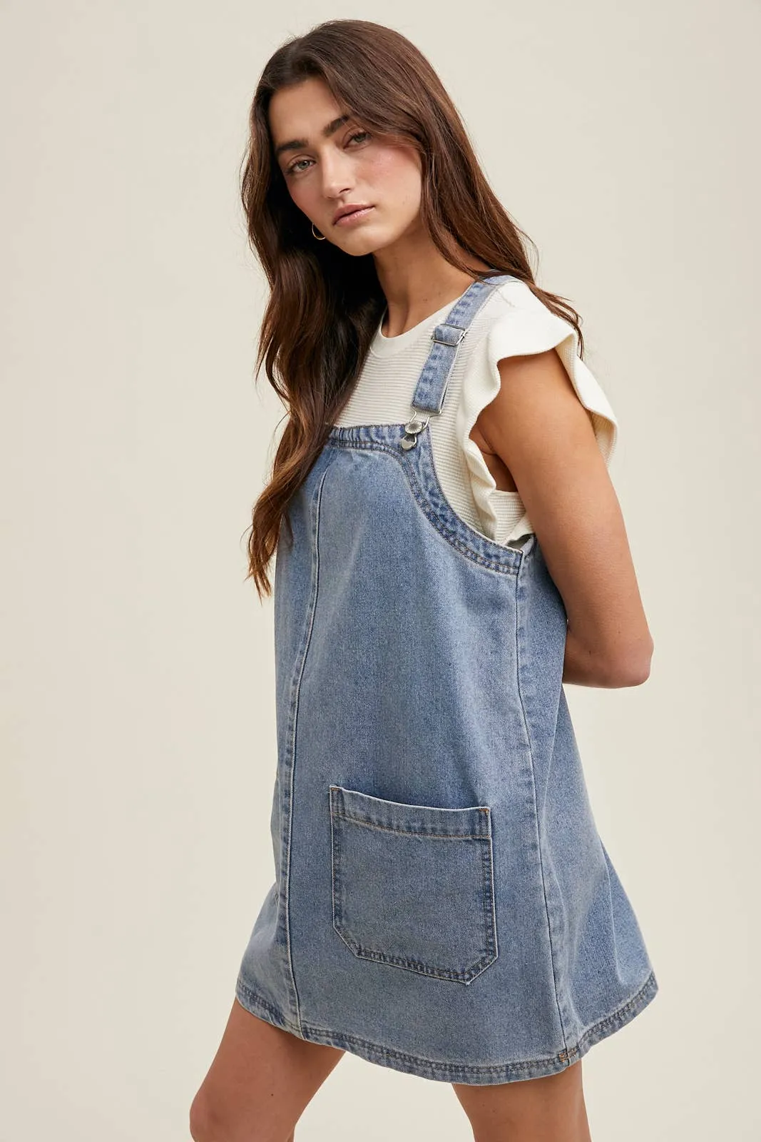 Denim Mini Overall Skirt