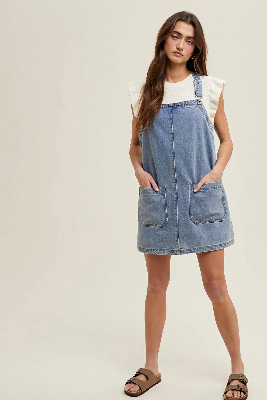 Denim Mini Overall Skirt