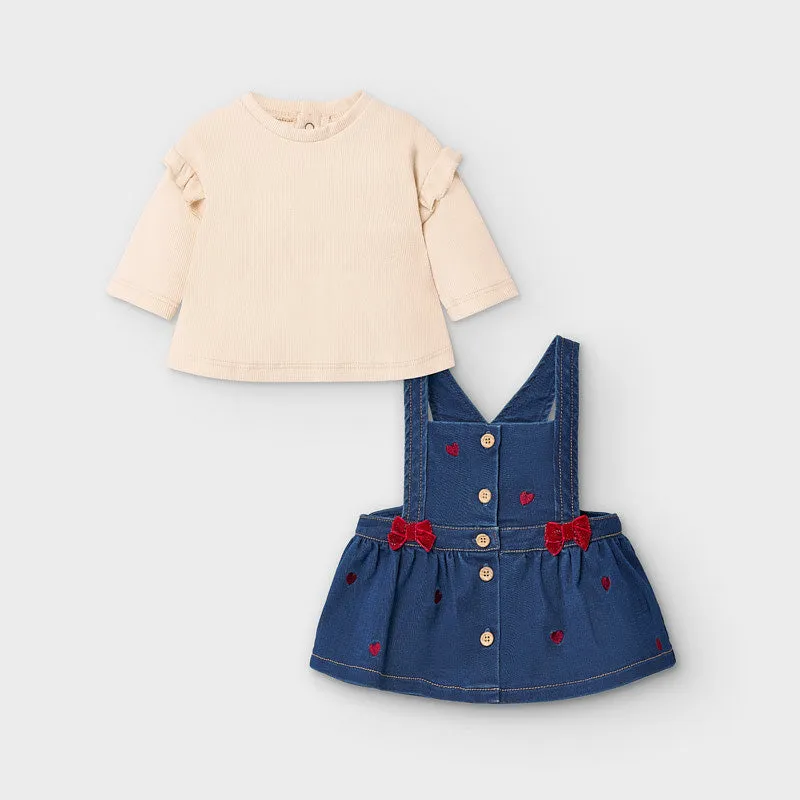 Denim Overall And Shirt Set