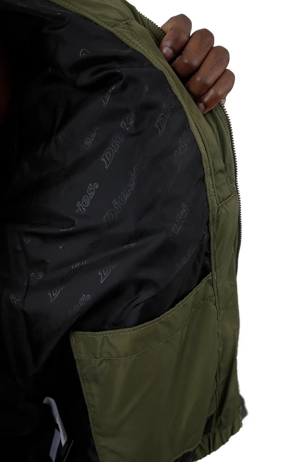 Dickies Eisenhower Puffer Jacket Military Green 100% Polyester Tje07Ml