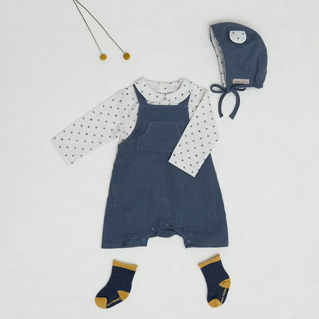 Dotty Navy Gauze Overall