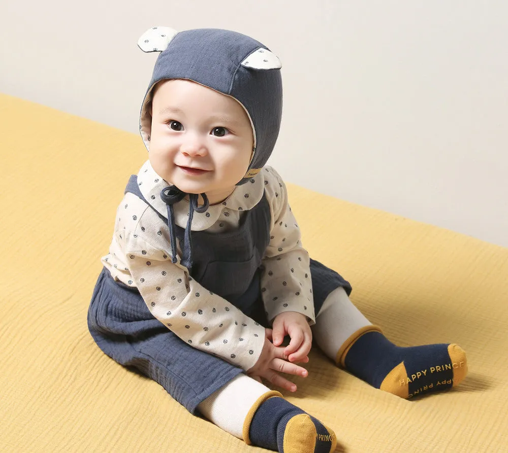 Dotty Navy Gauze Overall