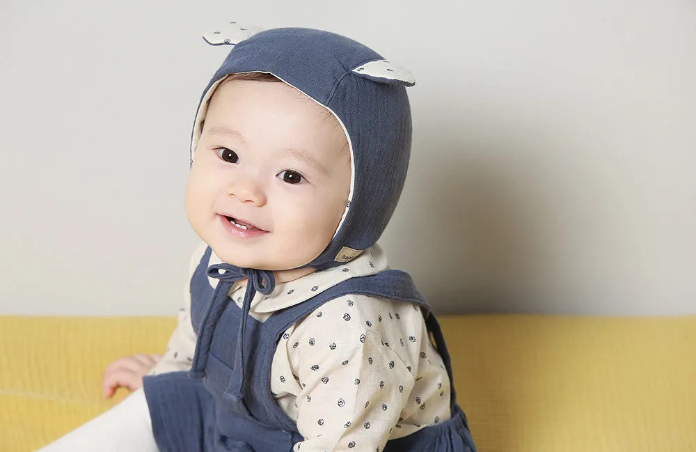 Dotty Navy Gauze Overall