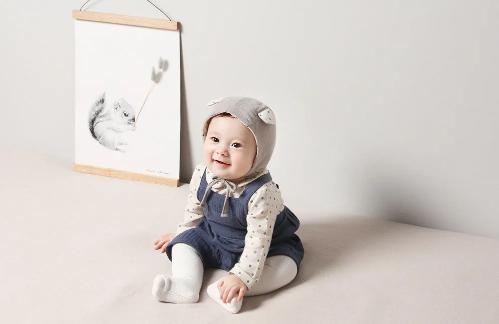 Dotty Navy Gauze Overall