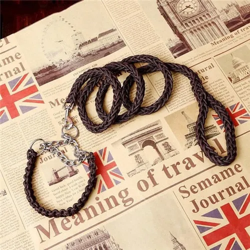 Durable Chain Large Dog Collar Leash Set