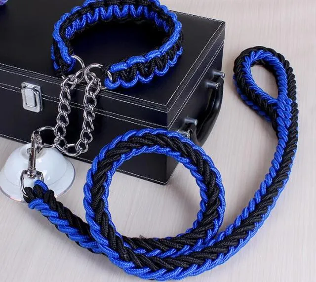 Durable Chain Large Dog Collar Leash Set