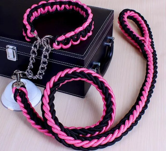Durable Chain Large Dog Collar Leash Set