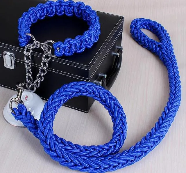 Durable Chain Large Dog Collar Leash Set