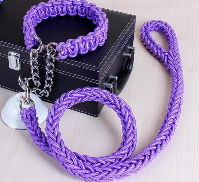 Durable Chain Large Dog Collar Leash Set