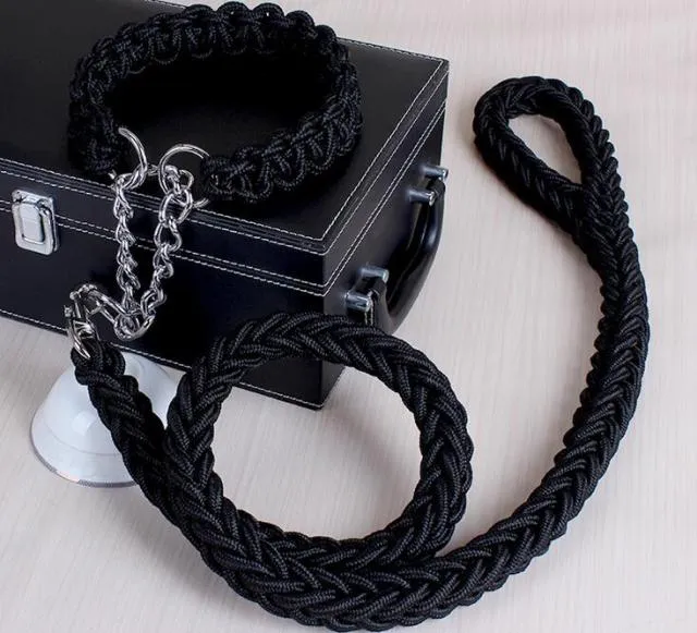 Durable Chain Large Dog Collar Leash Set