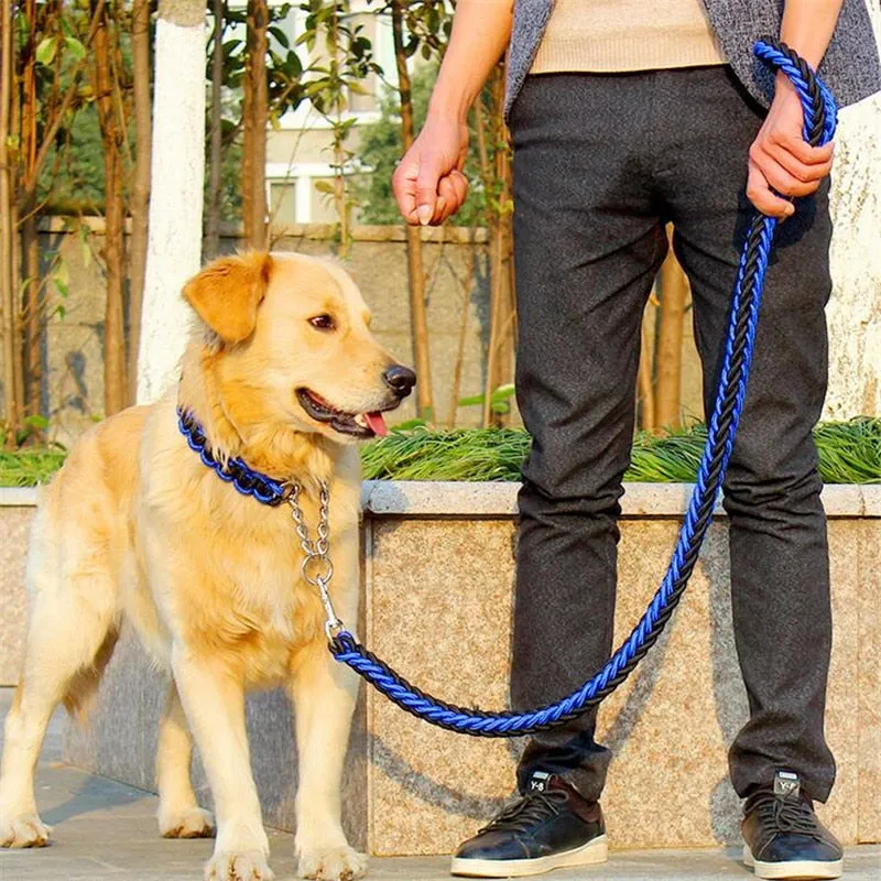 Durable Chain Large Dog Collar Leash Set