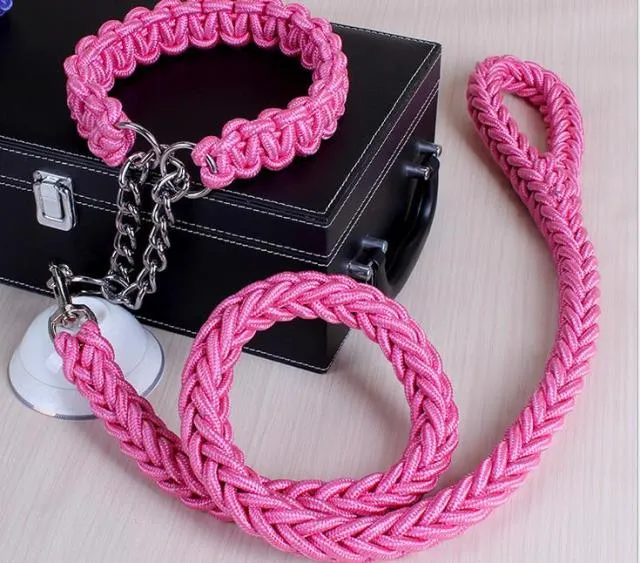 Durable Chain Large Dog Collar Leash Set
