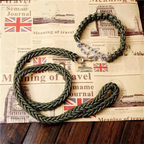 Durable Chain Large Dog Collar Leash Set