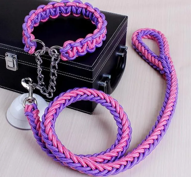 Durable Chain Large Dog Collar Leash Set