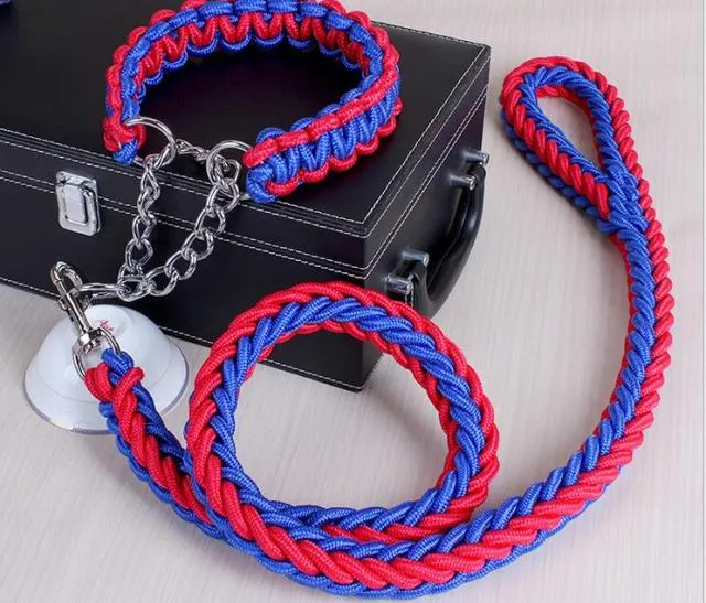 Durable Chain Large Dog Collar Leash Set