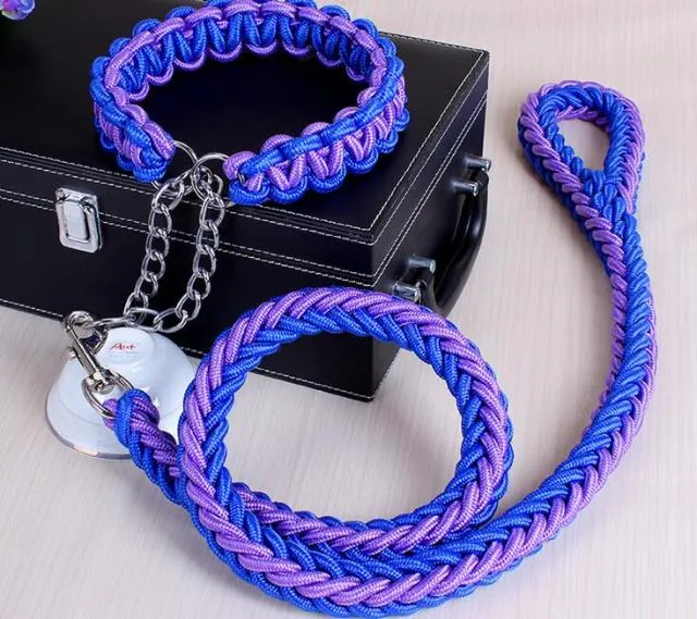 Durable Chain Large Dog Collar Leash Set