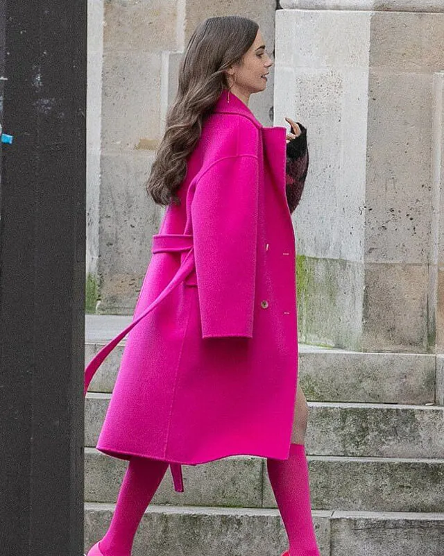 Emily in Paris Pink Long Coat