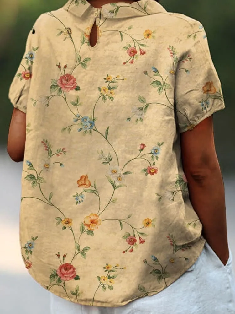 Esme - Retro Floral Shirt Dress
