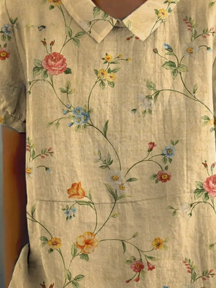 Esme - Retro Floral Shirt Dress