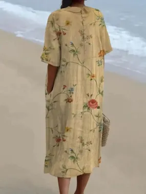 Esme - Retro Floral Shirt Dress